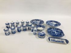 A COLLECTION OF 12 SPODE BLUE & WHITE SPICE AND HERB JARS "THE SPODE BLUE ROOM COLLECTION" VARIOUS