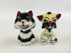 TWO LORNA BAILEY CATS TO INCLUDE MARVIN AND JUKE HEIGHT 12CM.
