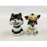 TWO LORNA BAILEY CATS TO INCLUDE MARVIN AND JUKE HEIGHT 12CM.