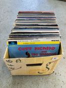 1 BOX OF APPROXIMATELY 80 RECORDS TO INCLUDE CLIFF RICHARD, JOHNNY MATHIS ETC.