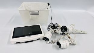 YESKAMO CCTV SYSTEM COMPLETE WITH FOUR CAMERAS AND ACCESSORIES - SOLD AS SEEN