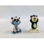 TWO LORNA BAILEY CATS TO INCLUDE SEE NO EVIL AND BLOSSOM HEIGHT 13CM.