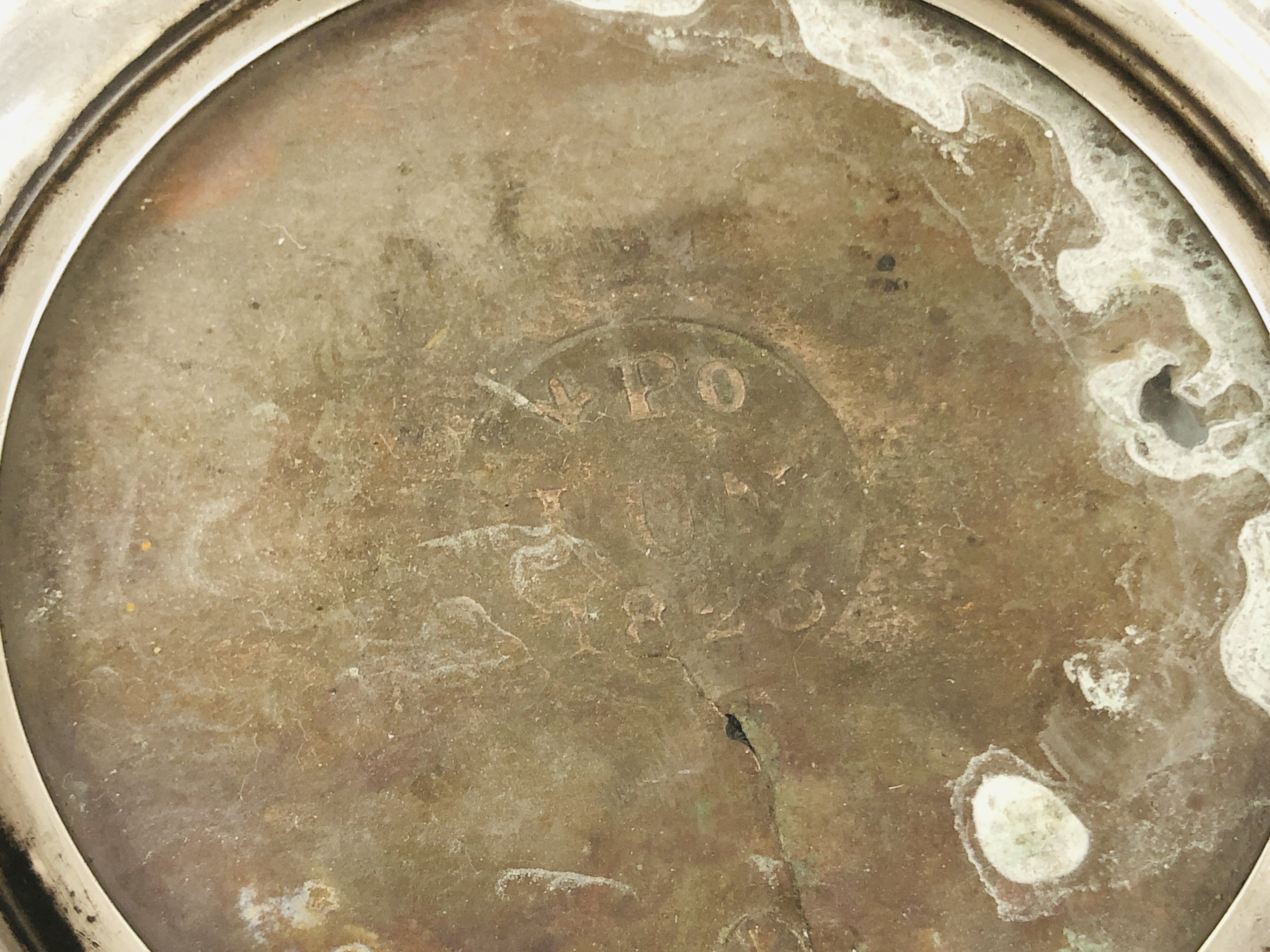 AN ANTIQUE SILVER CIRCULAR DISH, BIRMINGHAM ASSAY ENGRAVED "ORIGINAL COPPER SHEATHING FROM H.M.S. - Image 2 of 7