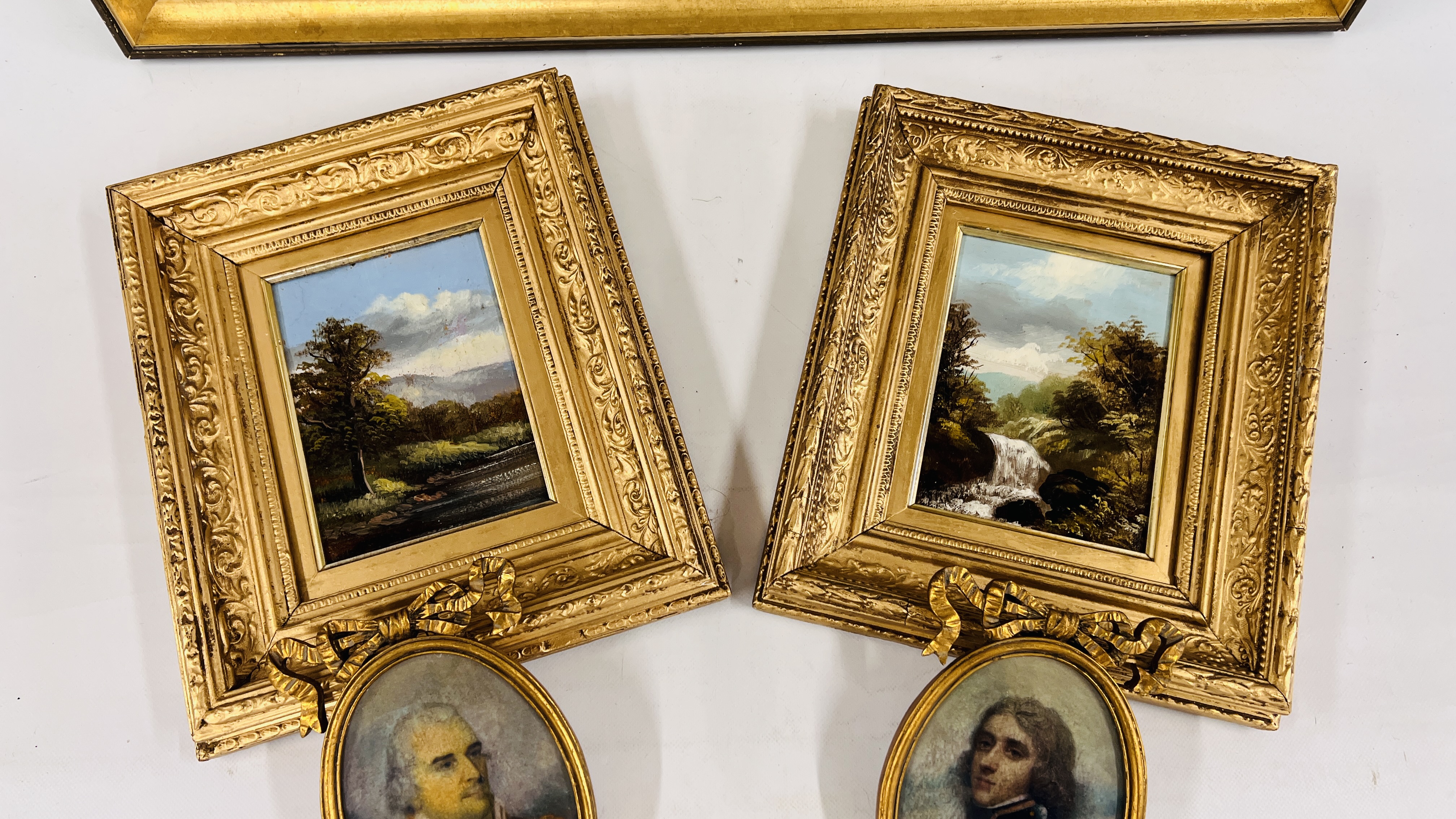 TWO GILT FRAMED OIL ON BOARD LANDSCAPES ALONG WITH FRAMED AND MOUNTED OIL ON BOARD ITALIAN WORKING - Image 3 of 4