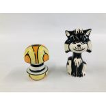 TWO LORNA BAILEY ITEMS TO INCLUDE MUPPET CAT HEIGHT 14CM.