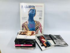 A BOX CONTAINING A GROUP OF 14 EROTICA "BLACK & WHITE" SPECIAL ISSUE FASHION MAGAZINES ALONG WITH A