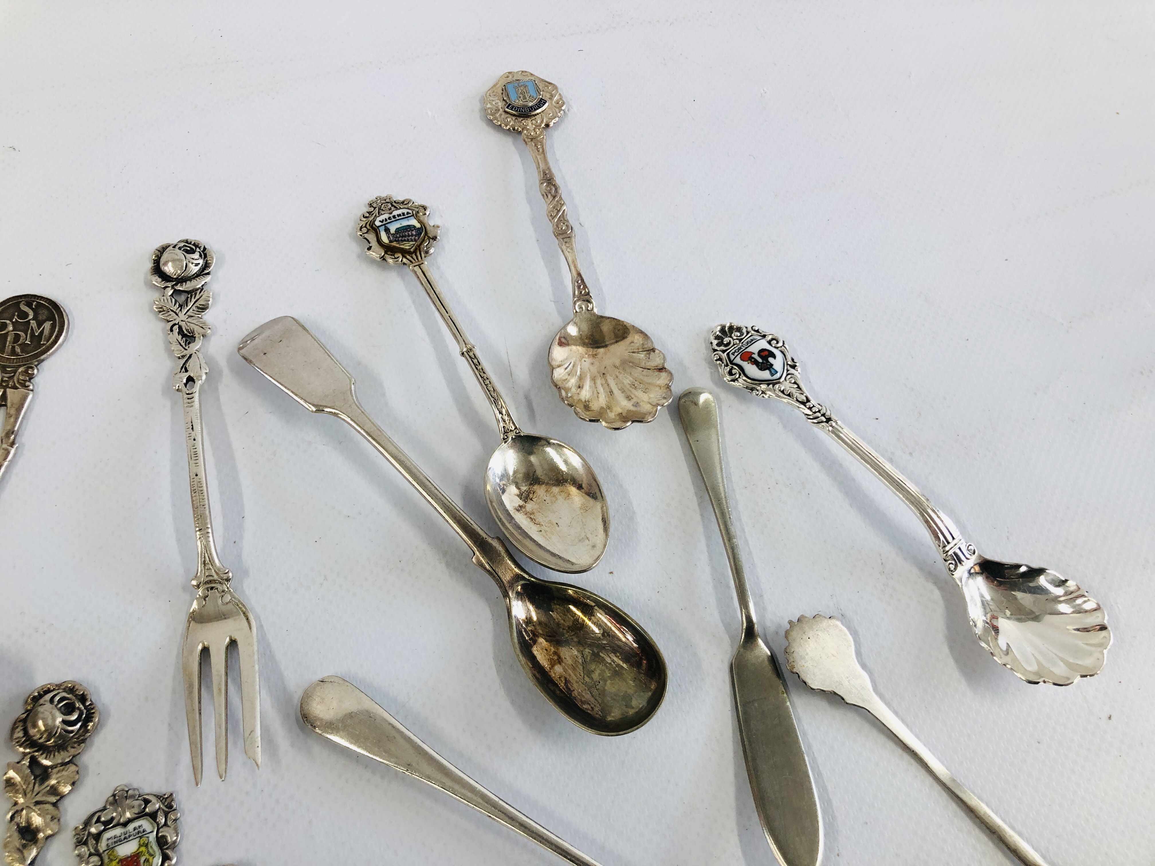 A COLLECTION OF ASSORTED SPOONS AND CUTLERY TO INCLUDE INDIAN WHITE METAL EXAMPLES, - Image 4 of 8
