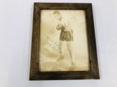 SIGNED VINTAGE PHOTOGRAPH BEARING SIGNATURE "JOE LOUIS" YOURS TRULY, H 22CM X W 16.5CM.