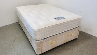 HIGROVE SHERATON ORTHO SUPERIOR 2000 POCKET SPRUNG DOUBLE DIVAN BED WITH DRAWER BASE.