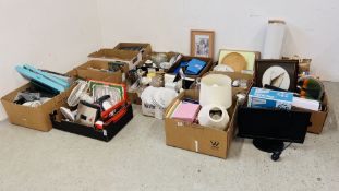 16 X BOXES CONTAINING AN EXTENSIVE QUANTITY OF HOUSEHOLD SUNDRIES AND ELECTRICALS TO INCLUDE A
