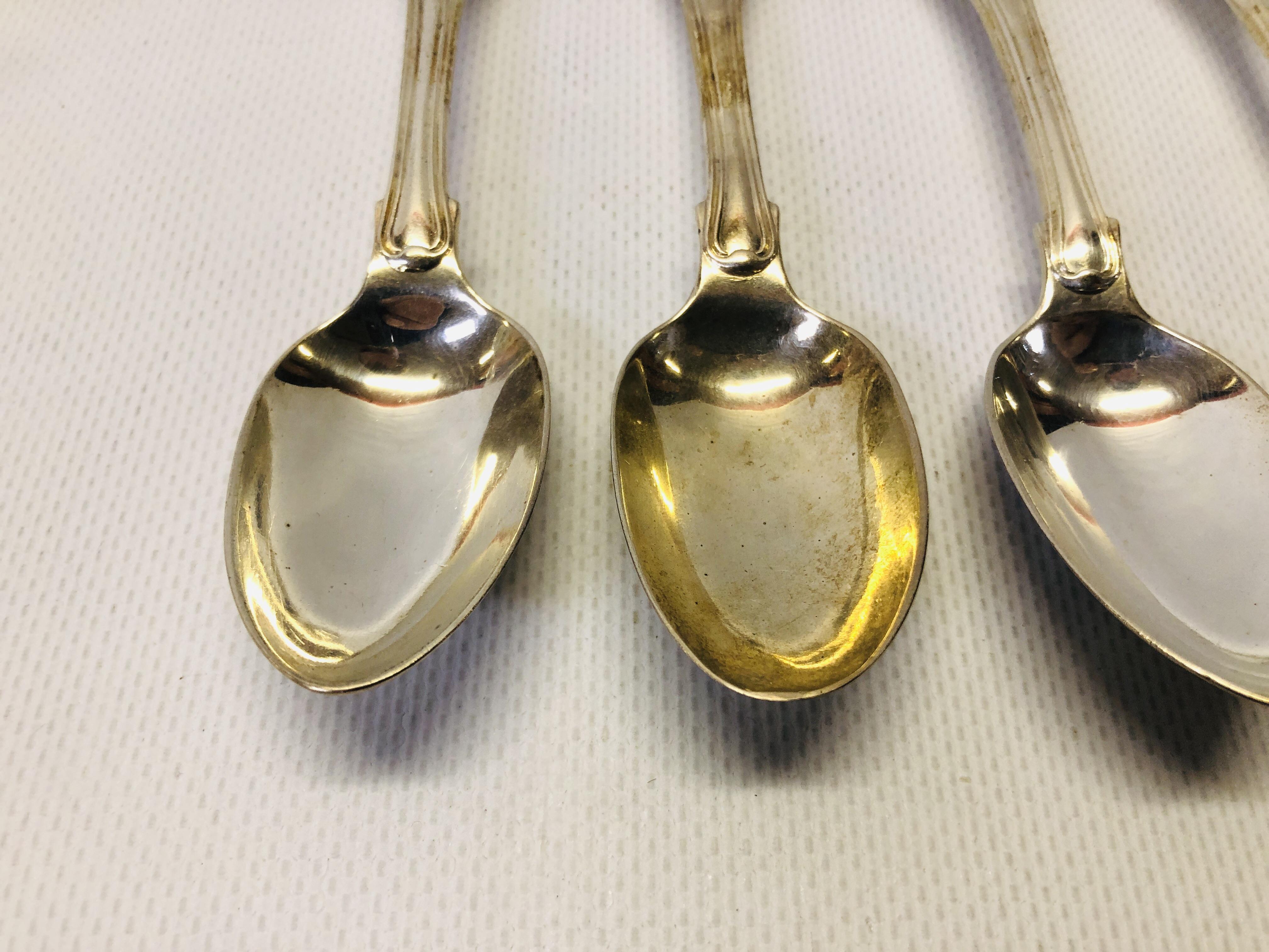4 WILLIAM IV LARGE KING'S PATTERN SILVER TEASPOONS, W. - Image 3 of 12