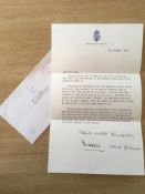1981 LETTER AND ENVELOPE DATED 7TH OCTOBER FROM BUCKINGHAM PALACE TO MRS GRANT WITH WEDDING GIFT