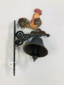 A CAST METAL COCKEREL DOOR BELL