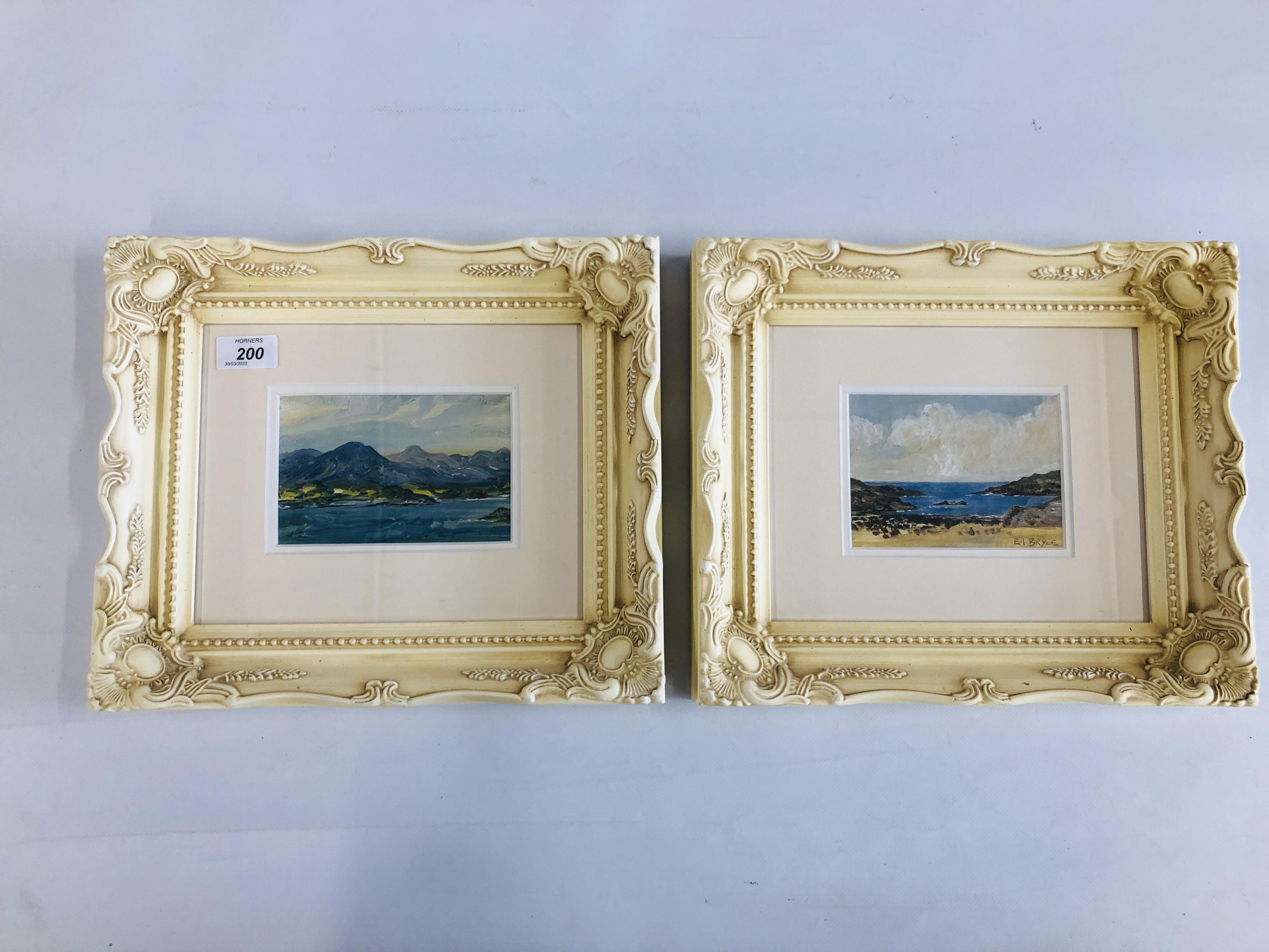 A PAIR OF FRAMED AND MOUNTED OIL ON BOARD SCENES "ATLANTIC DRIVE CO.