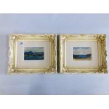 A PAIR OF FRAMED AND MOUNTED OIL ON BOARD SCENES "ATLANTIC DRIVE CO.
