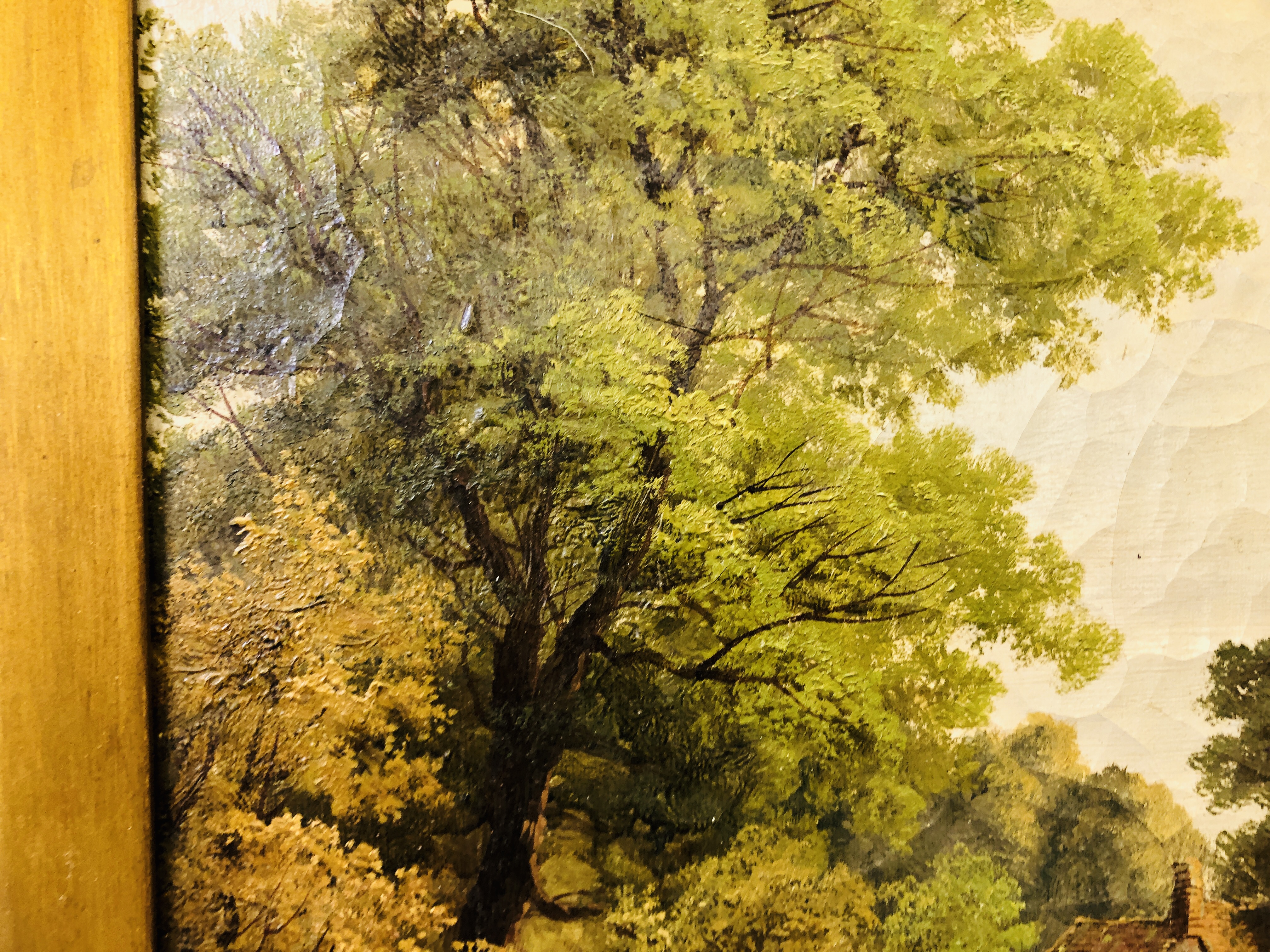 19TH CENTURY OIL ON CANVAS "ENTRANCE TO HIGHGATE WOODS" BEARING SIGNATURE O.T. CLARK. - Image 7 of 21