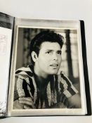 AN ALBUM OF PRESS PHOTOGRAPHS TO INCLUDE CLIFF RICHARDS, ELIZABETH TAYLOR ETC. & SIGNED EXAMPLES..