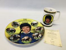 A ROYAL DOULTON LIMITED EDITION 1913/9500 COLLECTORS PLATE "FRANKIE DETTORI THE MAGNIFICENT SEVEN"