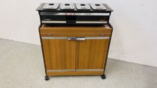 PHILIPS HOSTESS TROLLEY ALONG WITH A PHILIPS HOSTESS 4 SECTION WARMING BUFFET - SOLD AS SEEN.