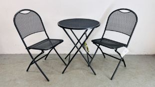 AN AS NEW KETLER METAL BISTRO SET.