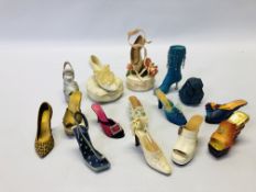 A COLLECTION OF COLLECTORS SHOES "JUST THE RIGHT SHOE" TO INCLUDE TWO MUSICAL EXAMPLES ETC.