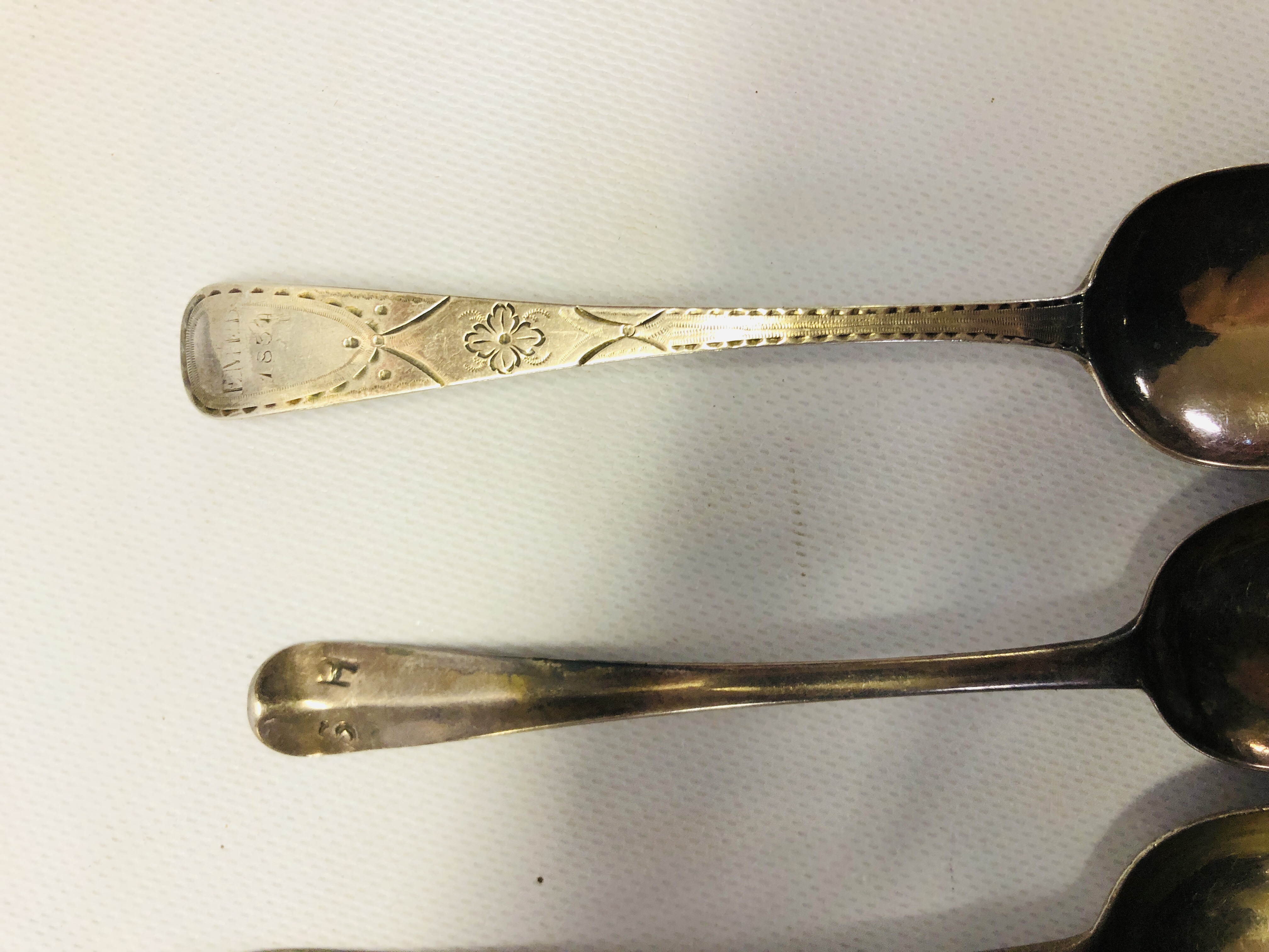 2 SILVER SERVING SPOONS, BRIGHT-CUT AND HANOVERIAN, - Image 5 of 13