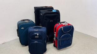 COLLECTION OF 5 VARIOUS SUITCASES TO INCLUDE ANTLER, TRIPP ETC.