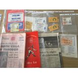 SMALL COLLECTION FOOTBALL EPHEMERA, PROGRAMMES AND TICKETS WITH 1968 EUROPEAN CUP FINAL, MAN UTD.