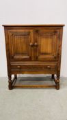 GOLDEN DAWN ERCOL TWO DOOR ONE DRAWER CUPBOARD - W 79CM X D 43CM X H 88CM.