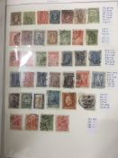 BOX WITH STAMP COLLECTOR'S SURPLUS IN TEN FOLDERS AND LOOSE,