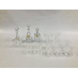 A COLLECTION OF WATERFORD CRYSTAL COLLEEN PATTERN DRINKING GLASSES COMPRISING OF 6 BRANDY,