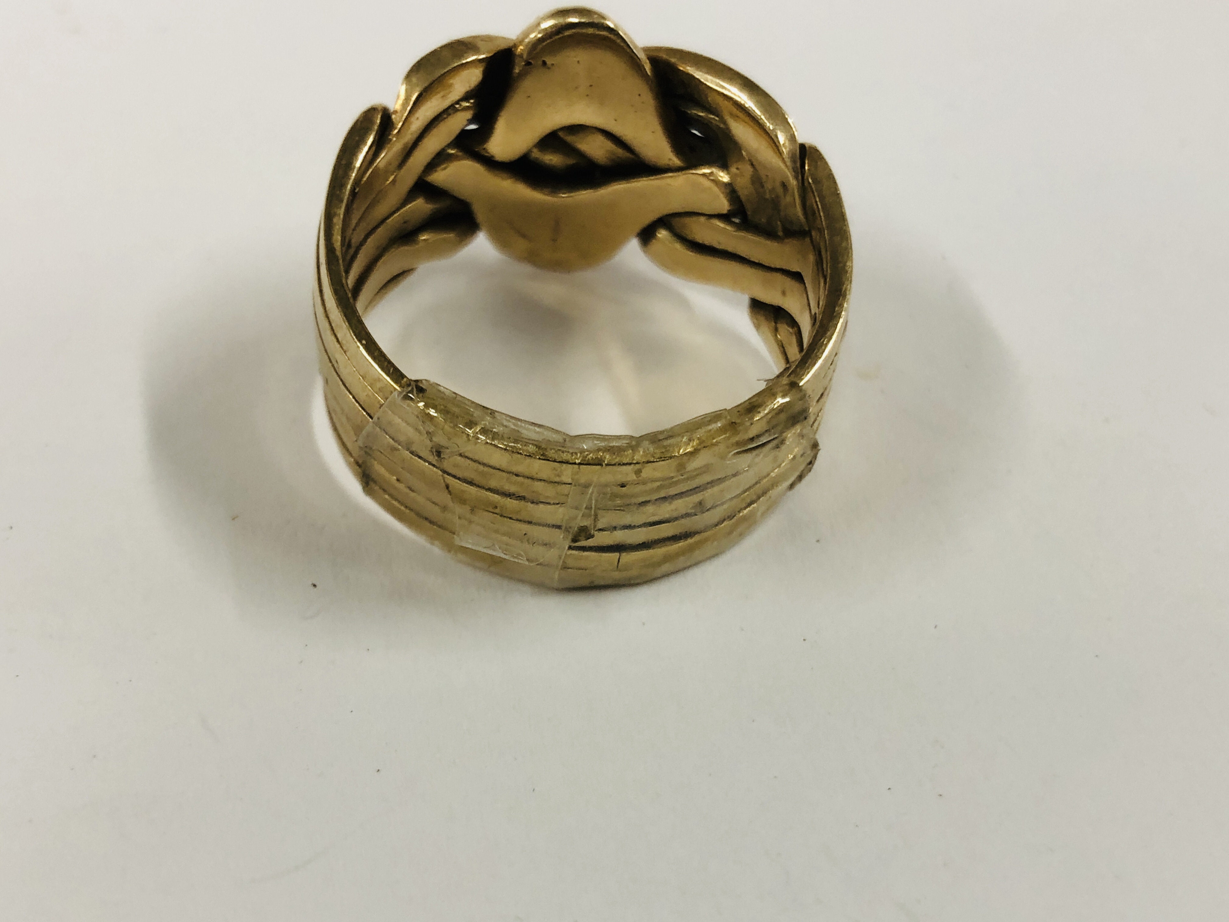 A 9CT GOLD PUZZLE RING. - Image 5 of 10