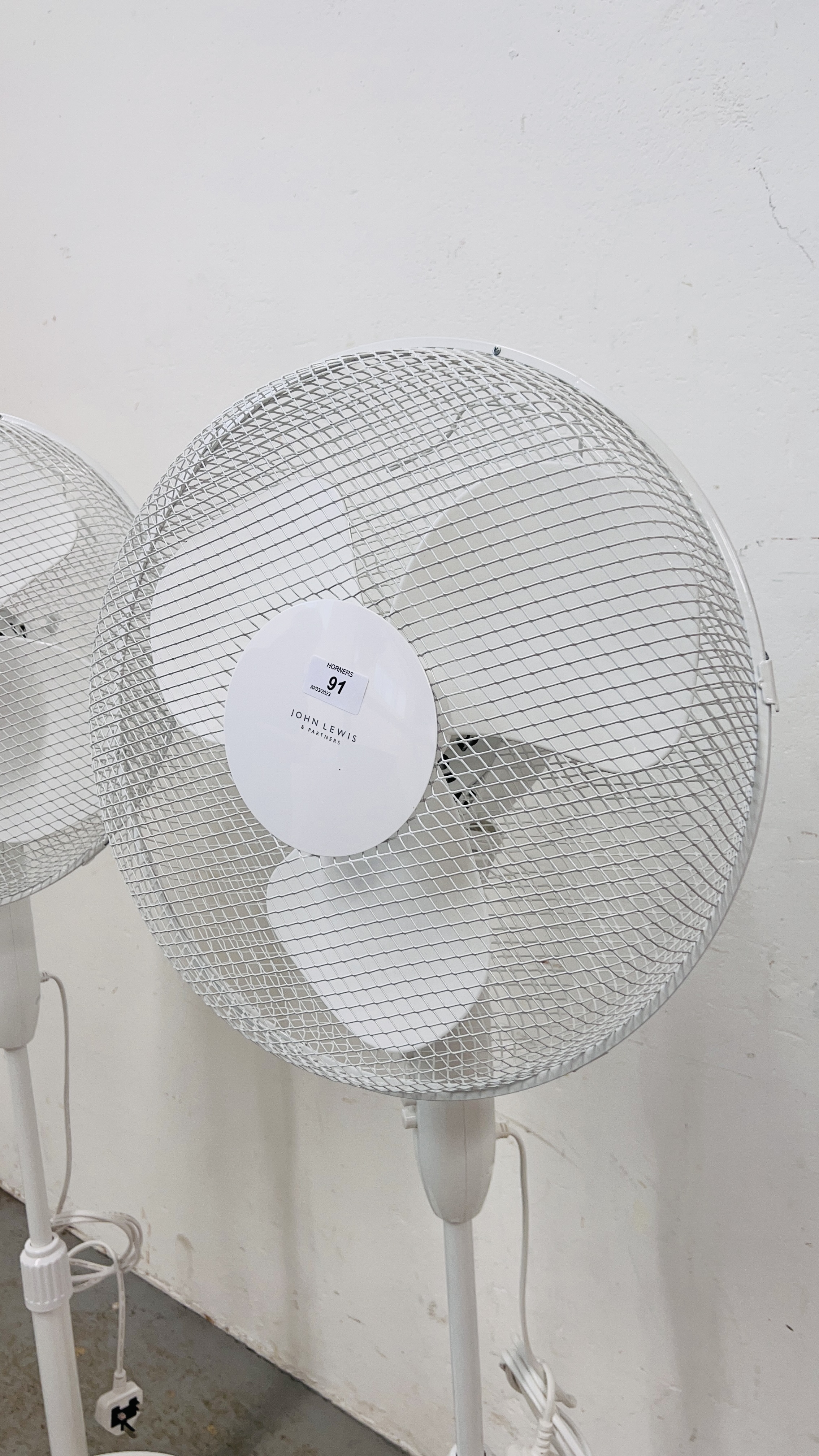 2 X JOHN LEWIS MULTI SPEED OSCILLATING STANDARD FANS - SOLD AS SEEN. - Image 2 of 5