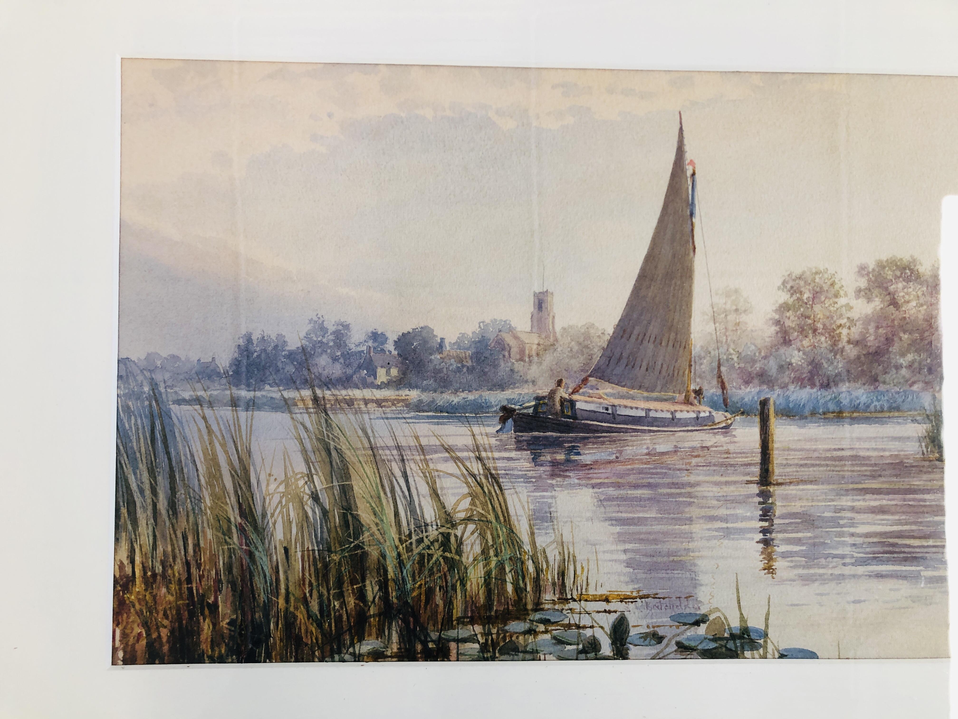 WATERCOLOUR S.J. BATCHELDER "GOLDEN GLOW RANWORTH" - 27.5 X 50.5 CM. - Image 2 of 5