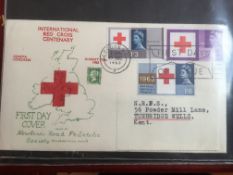 THREE BOXES WITH GB FIRST DAY COVERS FROM 1937 IN SEVEN ALBUMS,