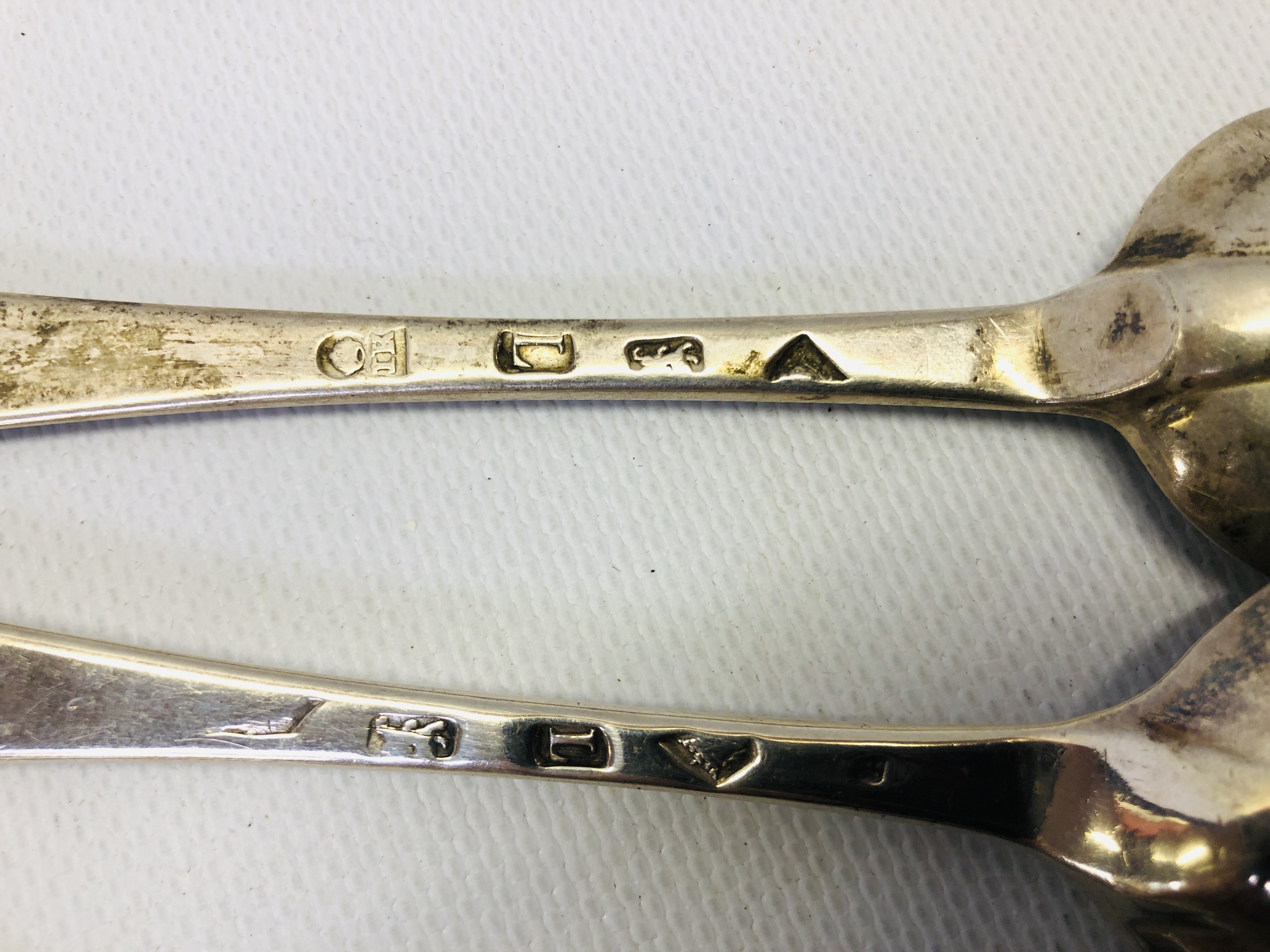 3 MID-C18TH HANOVERIAN PATTERN RAT-TAIL SILVER SERVING SPOONS (170g) - Image 7 of 9