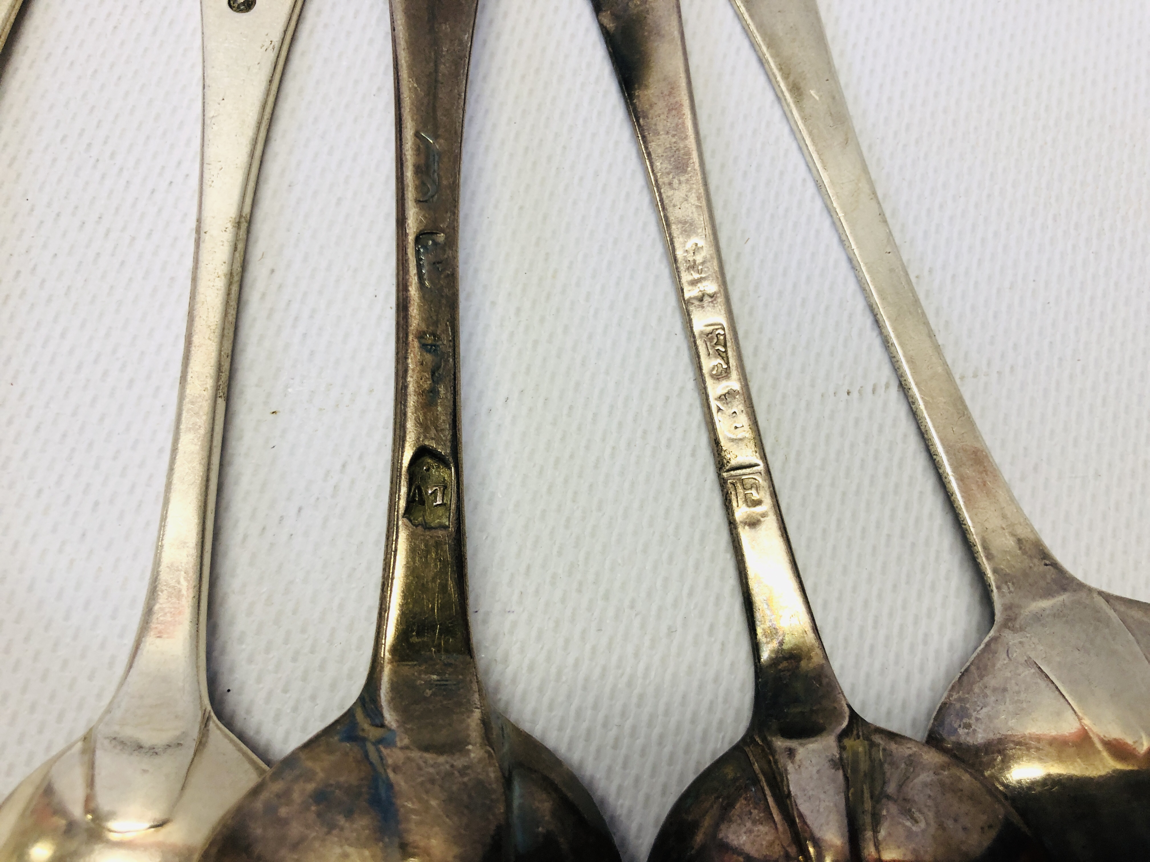 2 SILVER SERVING SPOONS, BRIGHT-CUT AND HANOVERIAN, - Image 12 of 13