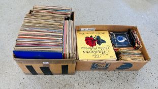 2 BOXES OF MIXED RECORDS TO INCLUDE FLEETWOOD MAC, MADONNA, EURYTHMICS, WHAM ETC.