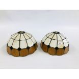 A PAIR OF TIFFANY STYLE LAMP SHADES.