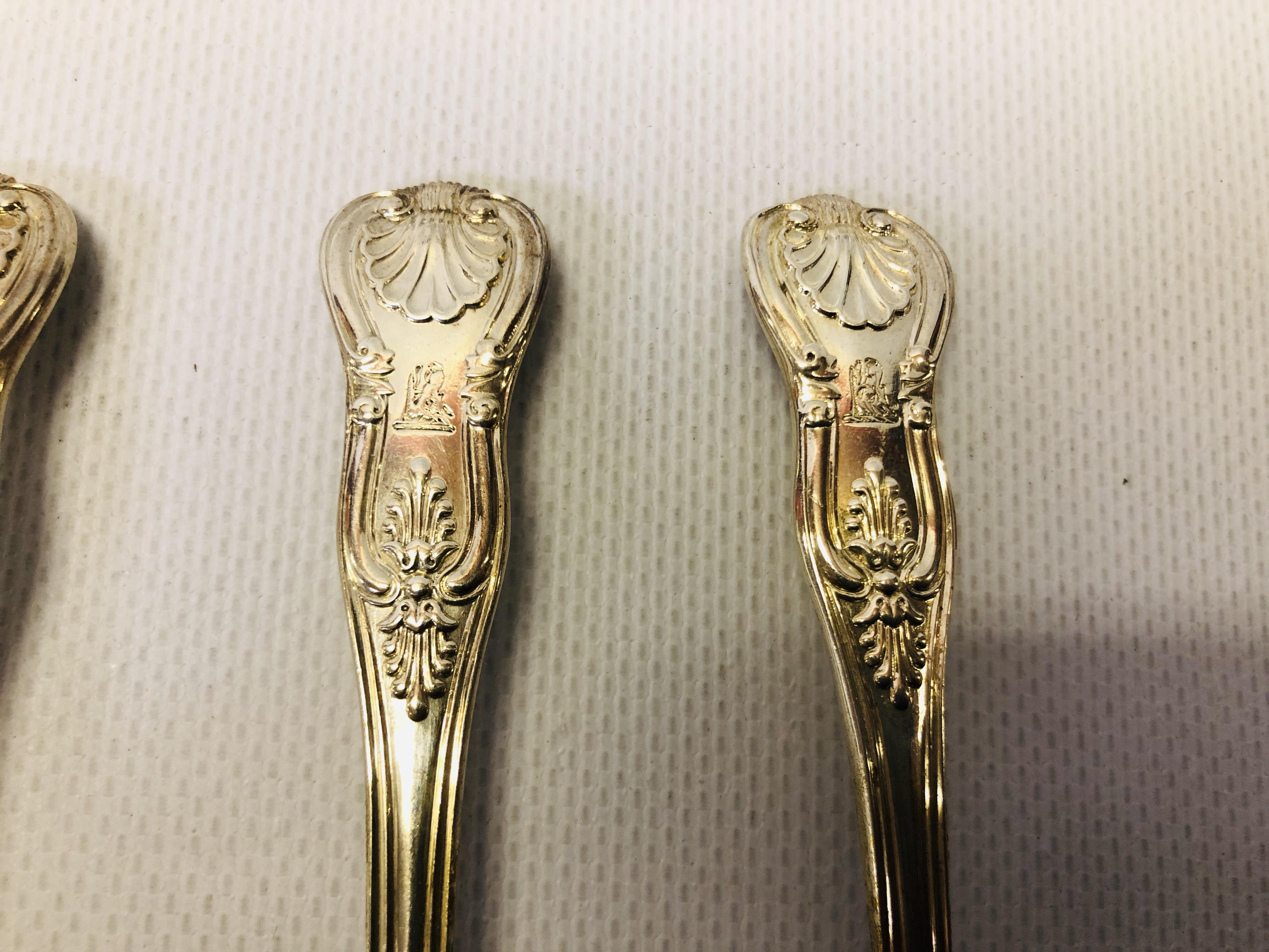 4 WILLIAM IV LARGE KING'S PATTERN SILVER TEASPOONS, W. - Image 6 of 12