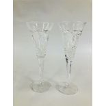 PAIR OF WATERFORD CRYSTAL MILLENNIUM CHAMPAGNE FLUTES.