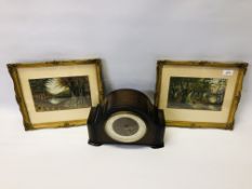 A PAIR OF VINTAGE GILT FRAMED WATERCOLOUR LANDSCAPES BEARING SIGNATURE "H. NICHOLS" - W 22.