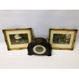 A PAIR OF VINTAGE GILT FRAMED WATERCOLOUR LANDSCAPES BEARING SIGNATURE "H. NICHOLS" - W 22.