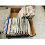 2 BOXES CONTAINING APPROXIMATELY 200 RECORDS TO INCLUDE ABBA, DIANA ROSS, BARRY WHITE, JOHNNY CASH,