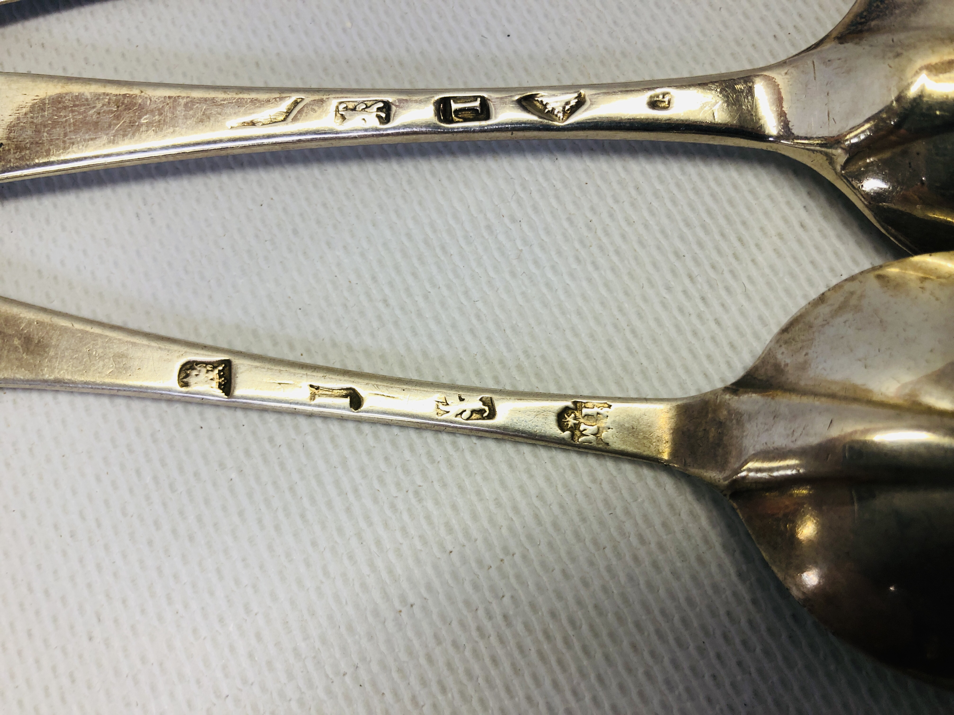 3 MID-C18TH HANOVERIAN PATTERN RAT-TAIL SILVER SERVING SPOONS (170g) - Image 8 of 9