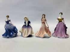 4 X COLLECTORS FIGURINES TO INCLUDE COALPORT, AND ROYAL DOULTON - AT THE STROKE OF MIDNIGHT,