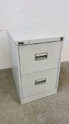 A STEEL SILVER LINE TWO DRAWER FLING CABINET.