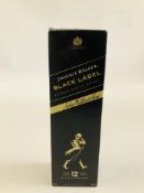 1 X BOXED 70CL. JOHNNIE WALKER BLACK LABEL BLENDED SCOTCH WHISKY AGED 12 Y.O.