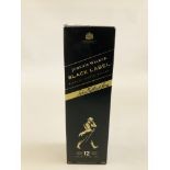 1 X BOXED 70CL. JOHNNIE WALKER BLACK LABEL BLENDED SCOTCH WHISKY AGED 12 Y.O.