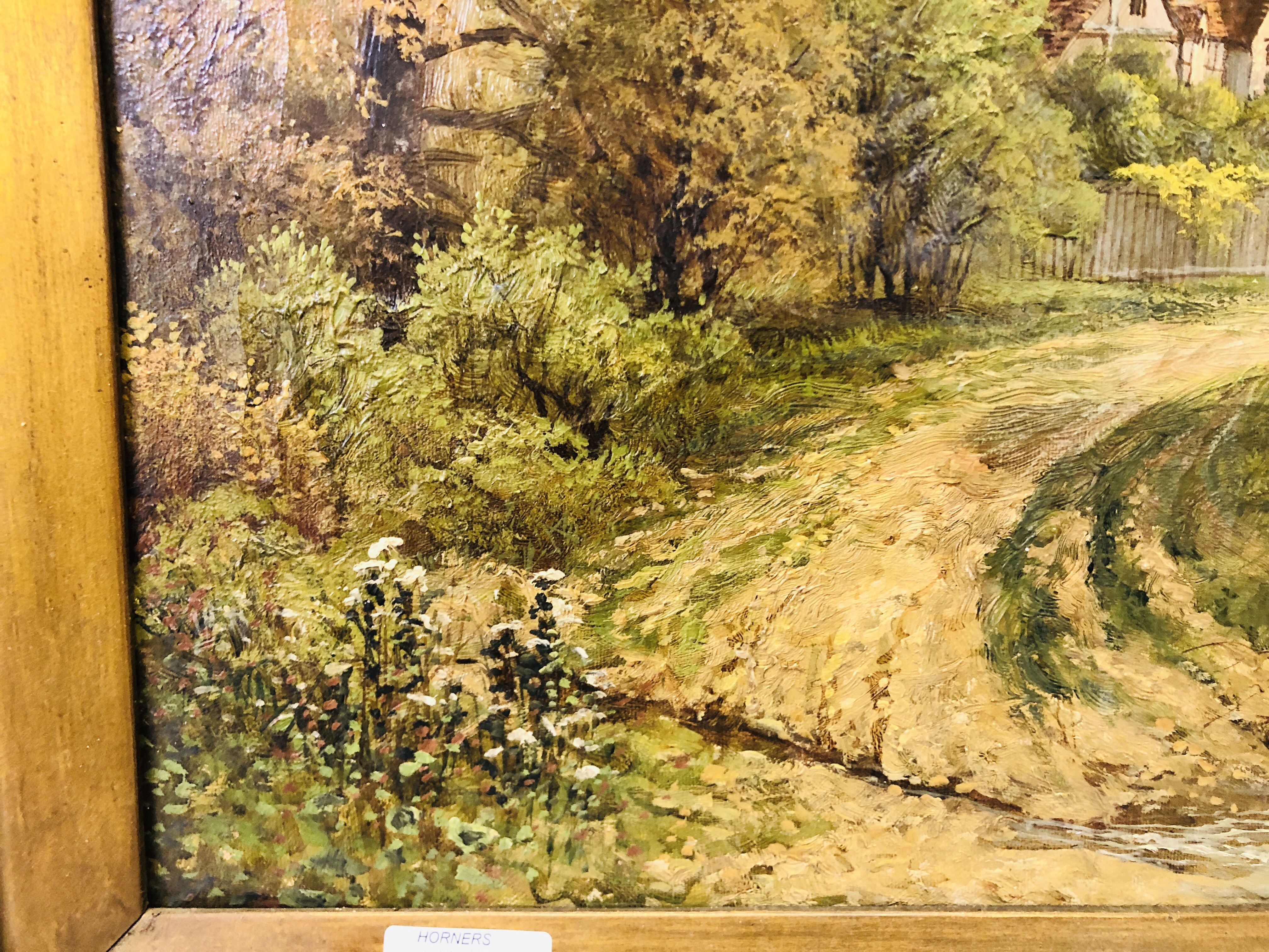 19TH CENTURY OIL ON CANVAS "ENTRANCE TO HIGHGATE WOODS" BEARING SIGNATURE O.T. CLARK. - Image 11 of 21